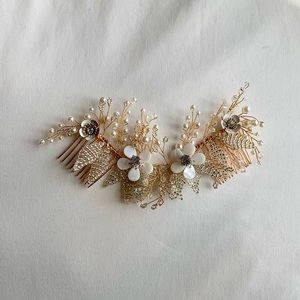 Floral Beaded Hair Piece, Wedding Hair Piece